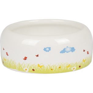 CIOTOLA PER CIBO RODITORE KIKI CERAMICA ROTONDO BIANCO M 11,5×11,5×4,5CM 275ML