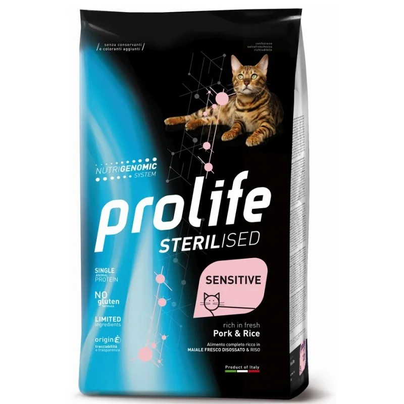 PROLIFE GATTO STERILISED SENSITIVE ADULT MAIALE E RISO GR 400
